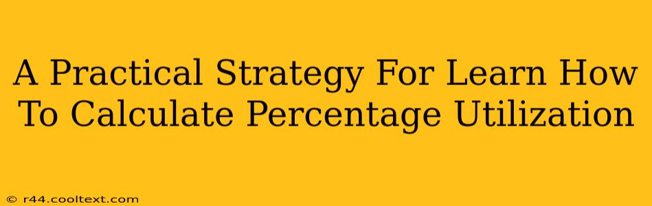 A Practical Strategy For Learn How To Calculate Percentage Utilization