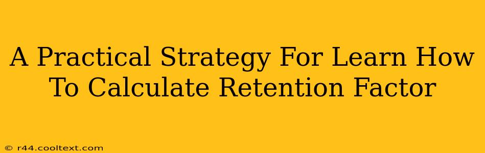 A Practical Strategy For Learn How To Calculate Retention Factor