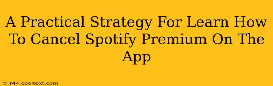 A Practical Strategy For Learn How To Cancel Spotify Premium On The App