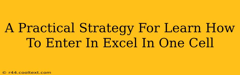 A Practical Strategy For Learn How To Enter In Excel In One Cell