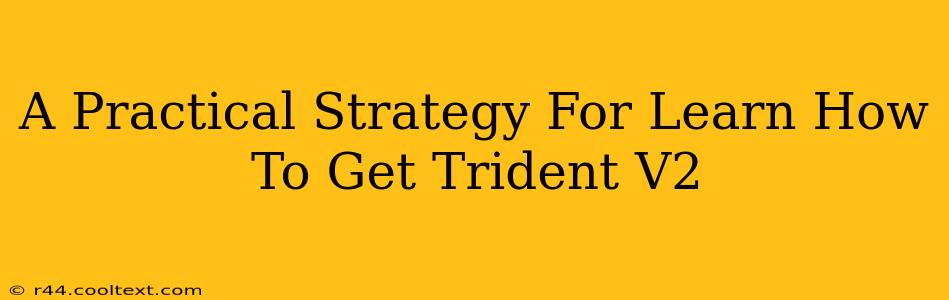 A Practical Strategy For Learn How To Get Trident V2