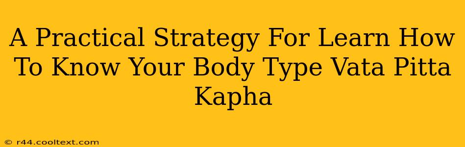 A Practical Strategy For Learn How To Know Your Body Type Vata Pitta Kapha