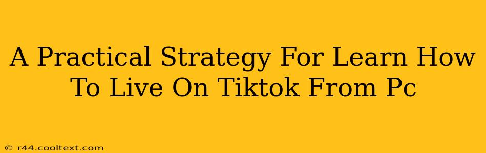 A Practical Strategy For Learn How To Live On Tiktok From Pc