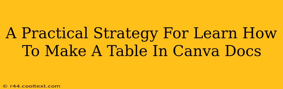 A Practical Strategy For Learn How To Make A Table In Canva Docs