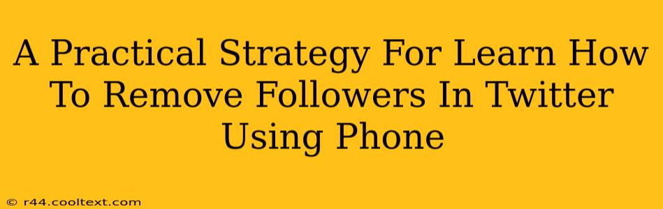 A Practical Strategy For Learn How To Remove Followers In Twitter Using Phone