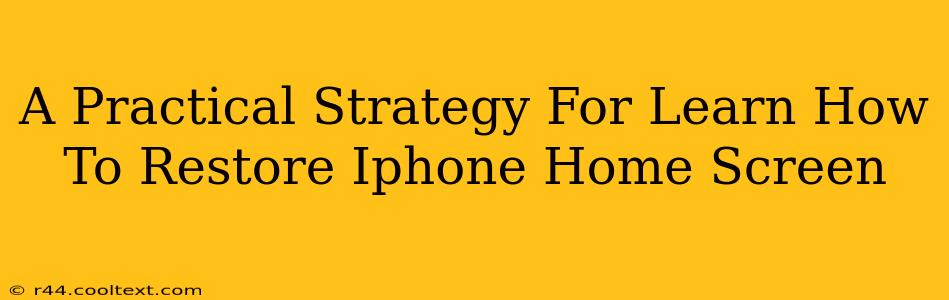 A Practical Strategy For Learn How To Restore Iphone Home Screen