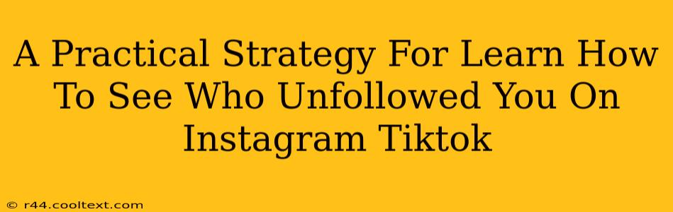 A Practical Strategy For Learn How To See Who Unfollowed You On Instagram Tiktok