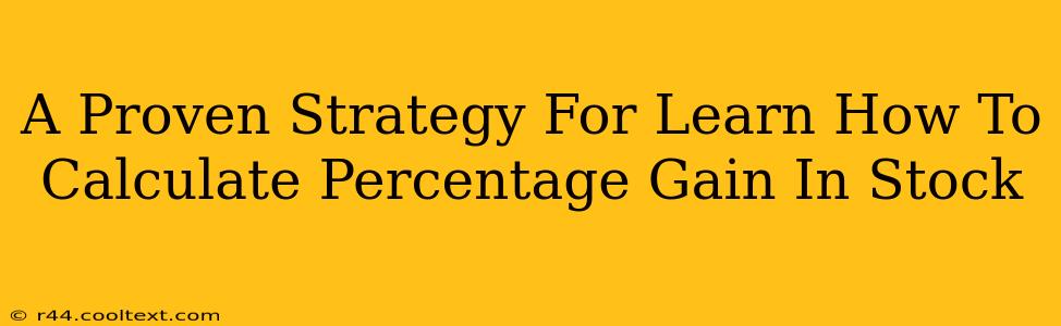 A Proven Strategy For Learn How To Calculate Percentage Gain In Stock