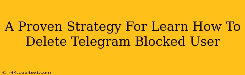 A Proven Strategy For Learn How To Delete Telegram Blocked User