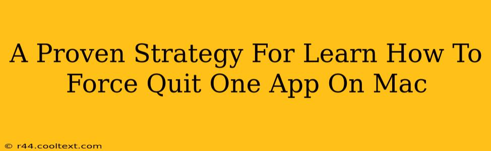 A Proven Strategy For Learn How To Force Quit One App On Mac