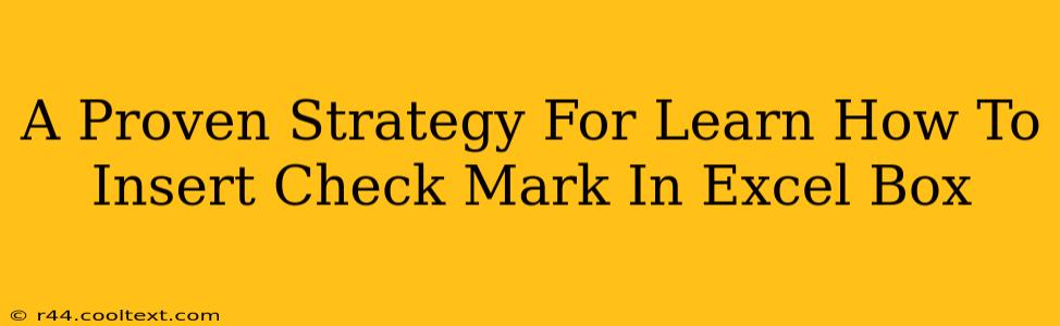 A Proven Strategy For Learn How To Insert Check Mark In Excel Box