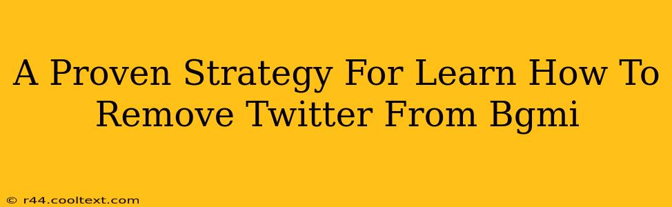 A Proven Strategy For Learn How To Remove Twitter From Bgmi