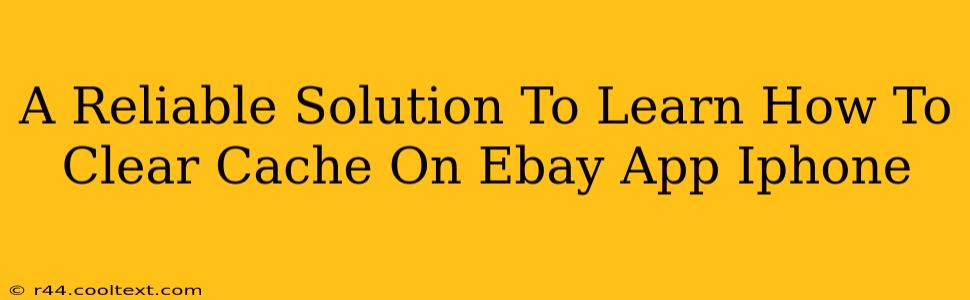 A Reliable Solution To Learn How To Clear Cache On Ebay App Iphone