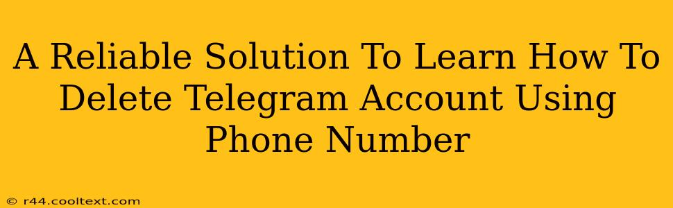 A Reliable Solution To Learn How To Delete Telegram Account Using Phone Number