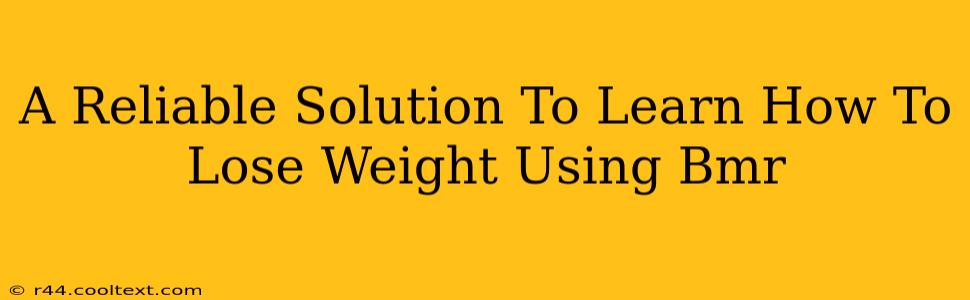 A Reliable Solution To Learn How To Lose Weight Using Bmr