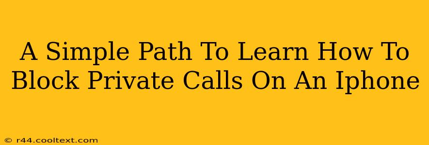 A Simple Path To Learn How To Block Private Calls On An Iphone