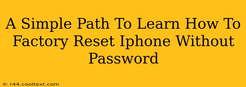 A Simple Path To Learn How To Factory Reset Iphone Without Password