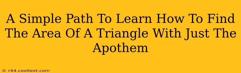 A Simple Path To Learn How To Find The Area Of A Triangle With Just The Apothem