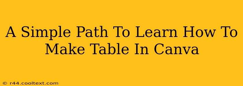 A Simple Path To Learn How To Make Table In Canva