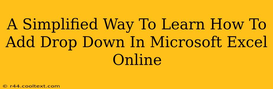 A Simplified Way To Learn How To Add Drop Down In Microsoft Excel Online