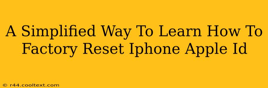 A Simplified Way To Learn How To Factory Reset Iphone Apple Id