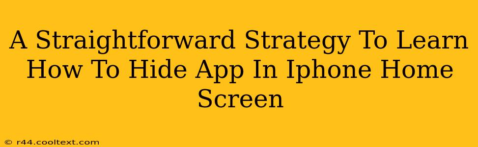 A Straightforward Strategy To Learn How To Hide App In Iphone Home Screen