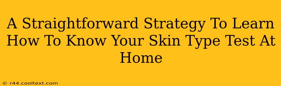 A Straightforward Strategy To Learn How To Know Your Skin Type Test At Home