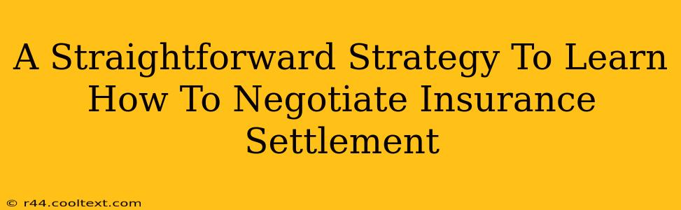 A Straightforward Strategy To Learn How To Negotiate Insurance Settlement