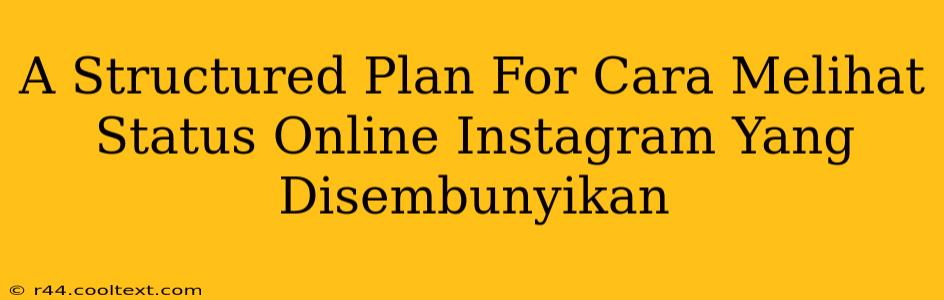 A Structured Plan For Cara Melihat Status Online Instagram Yang Disembunyikan