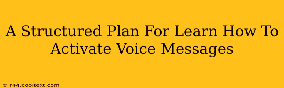 A Structured Plan For Learn How To Activate Voice Messages