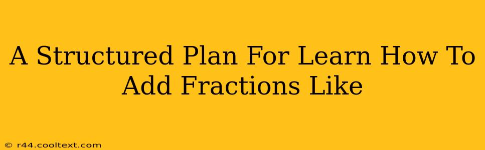 A Structured Plan For Learn How To Add Fractions Like