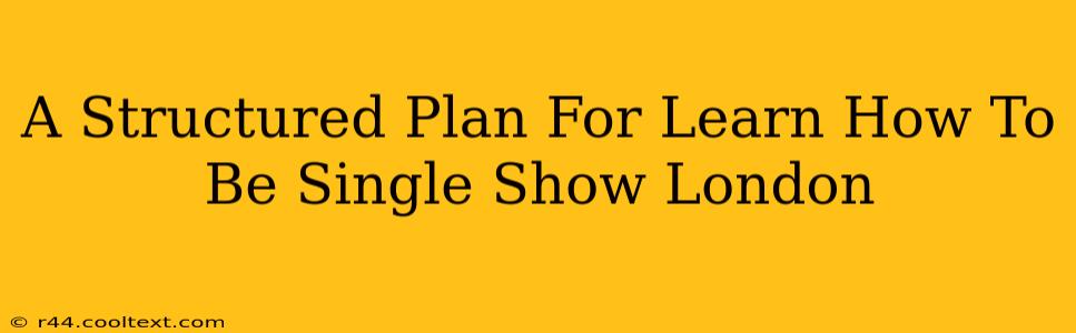 A Structured Plan For Learn How To Be Single Show London