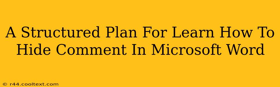 A Structured Plan For Learn How To Hide Comment In Microsoft Word