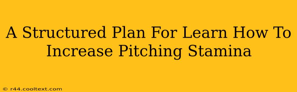 A Structured Plan For Learn How To Increase Pitching Stamina