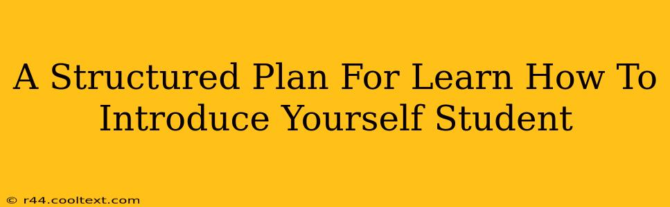 A Structured Plan For Learn How To Introduce Yourself Student