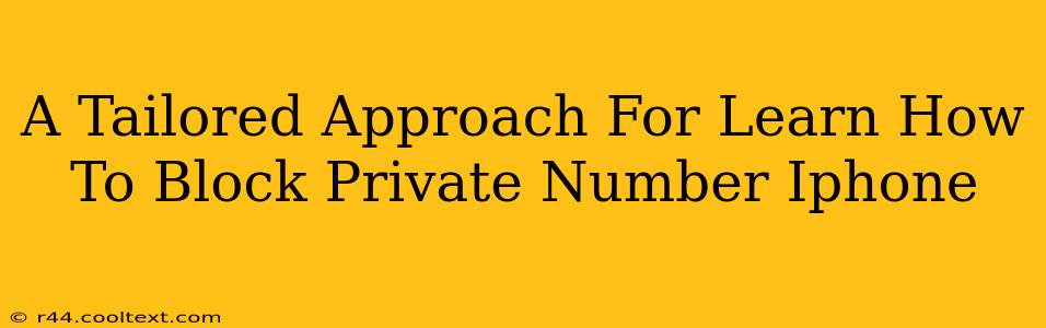 A Tailored Approach For Learn How To Block Private Number Iphone