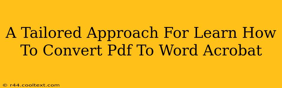 A Tailored Approach For Learn How To Convert Pdf To Word Acrobat