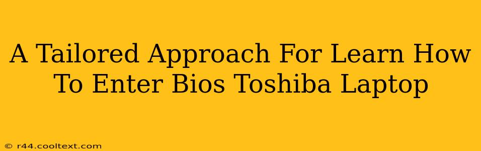 A Tailored Approach For Learn How To Enter Bios Toshiba Laptop