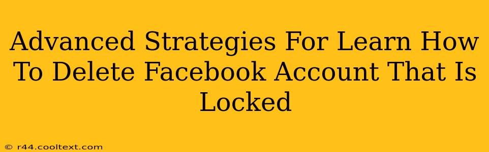 Advanced Strategies For Learn How To Delete Facebook Account That Is Locked