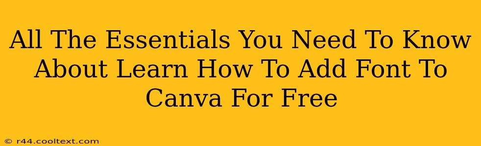 All The Essentials You Need To Know About Learn How To Add Font To Canva For Free