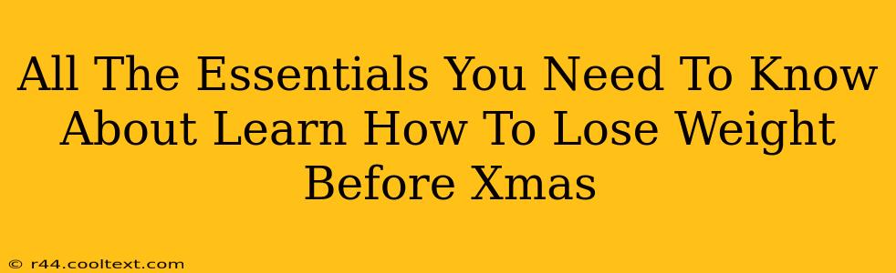 All The Essentials You Need To Know About Learn How To Lose Weight Before Xmas