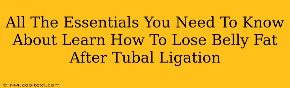 All The Essentials You Need To Know About Learn How To Lose Belly Fat After Tubal Ligation