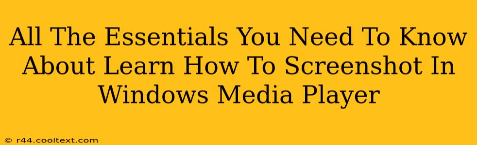 All The Essentials You Need To Know About Learn How To Screenshot In Windows Media Player