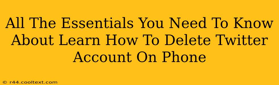 All The Essentials You Need To Know About Learn How To Delete Twitter Account On Phone