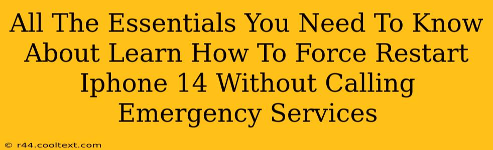 All The Essentials You Need To Know About Learn How To Force Restart Iphone 14 Without Calling Emergency Services