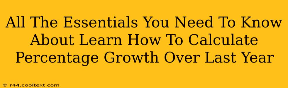 All The Essentials You Need To Know About Learn How To Calculate Percentage Growth Over Last Year