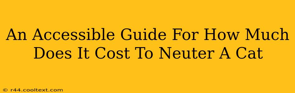 An Accessible Guide For How Much Does It Cost To Neuter A Cat