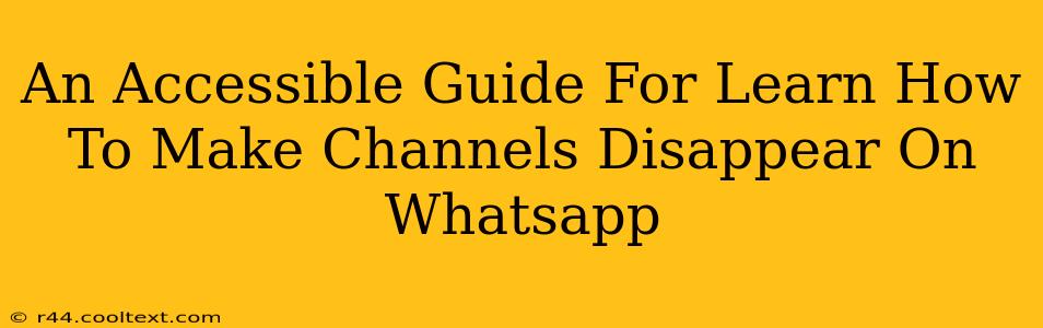 An Accessible Guide For Learn How To Make Channels Disappear On Whatsapp