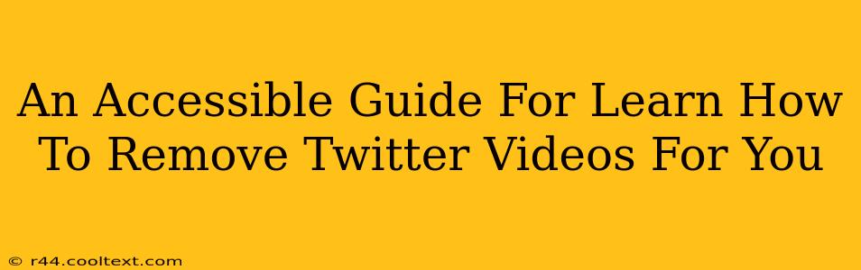 An Accessible Guide For Learn How To Remove Twitter Videos For You