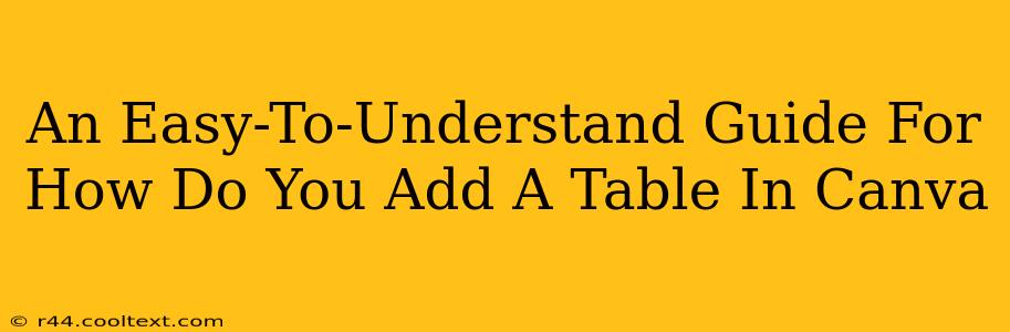 An Easy-To-Understand Guide For How Do You Add A Table In Canva